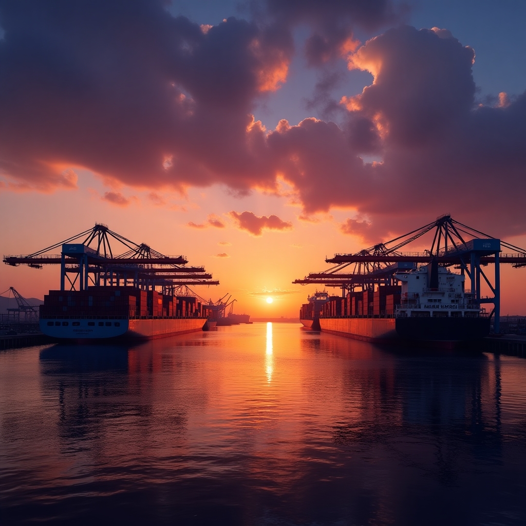 Flux_Dev_International_shipping_port_at_dusk_container_termina_0